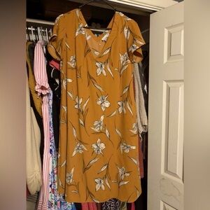 Floral Mustard Dress